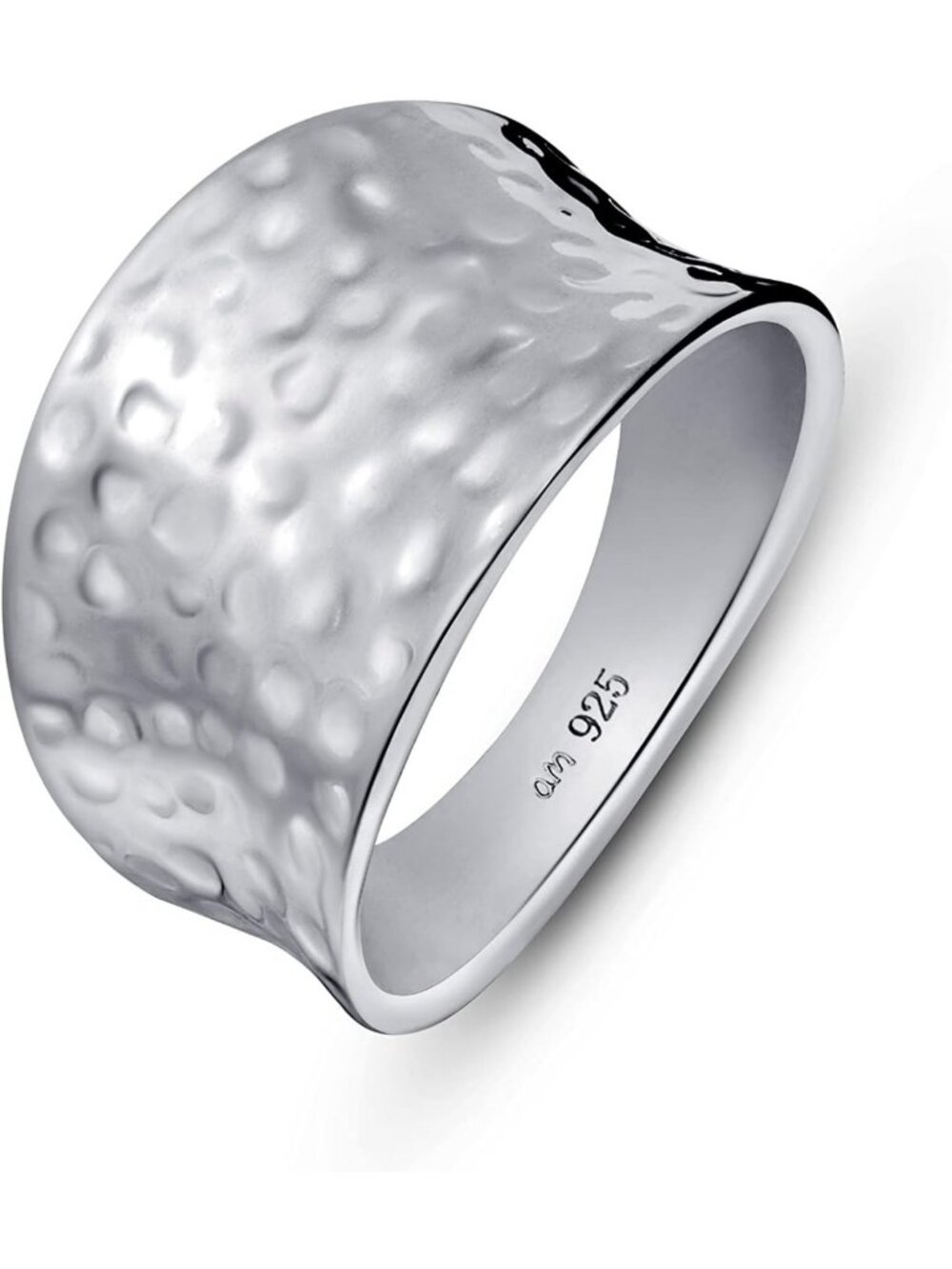 Sterling Silver Hammered Ring for Women | Elegant 925 Silver Jewelry Accessory
